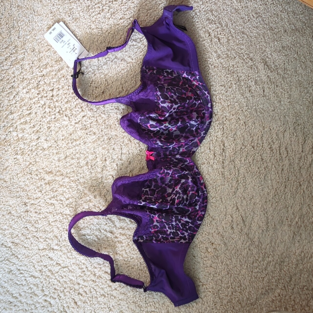 NWT Sculptress by Panache Purple Animal Print Flirtini 36GG Underwire Bra